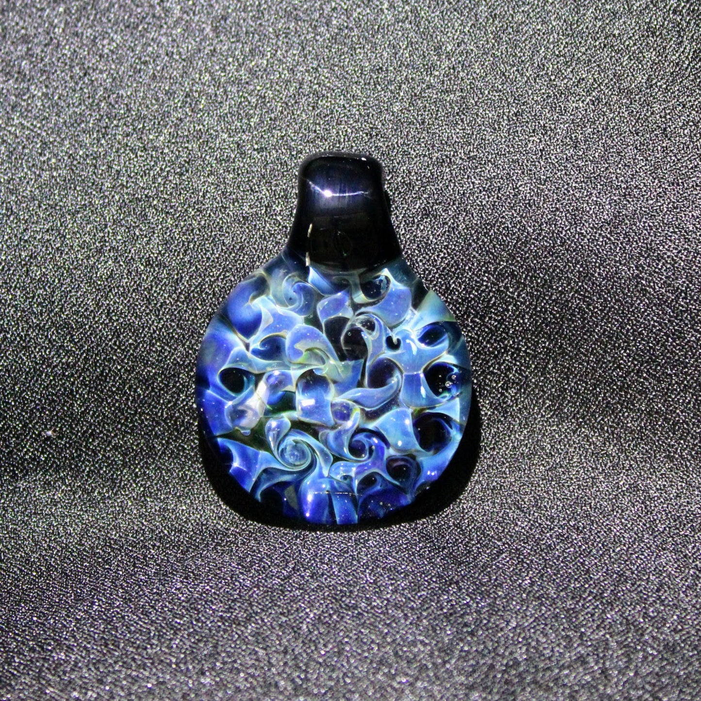 34.5 mm Glass Pez Pendant, .999Silver Fumed