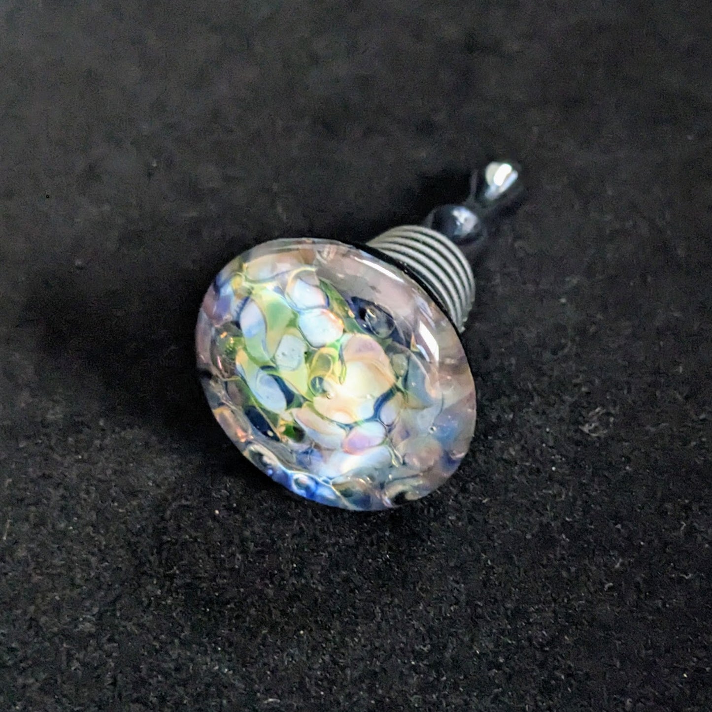 Glass Wine Stopper, Gold & Silver Fumed, 43mm Top