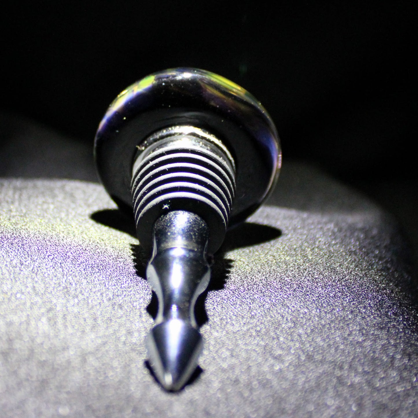 Glass Wine Stopper, Dichroic Alien, Gold & Silver Fumed , 43mm Top
