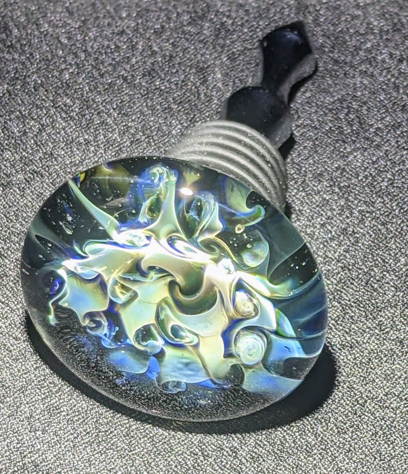 Glass Wine Stopper, Silver Fumed, 43mm Top