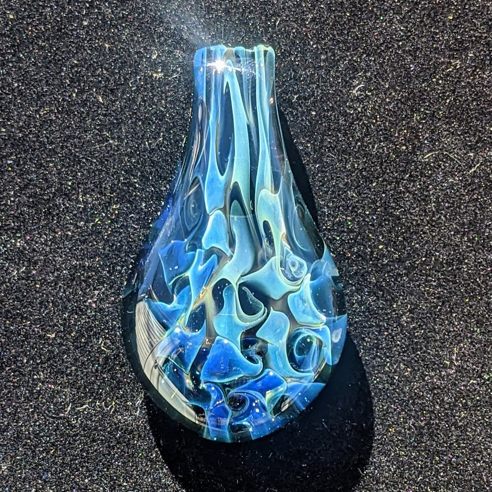 31mm Glass Pez Pendant .999 Silver Fumed