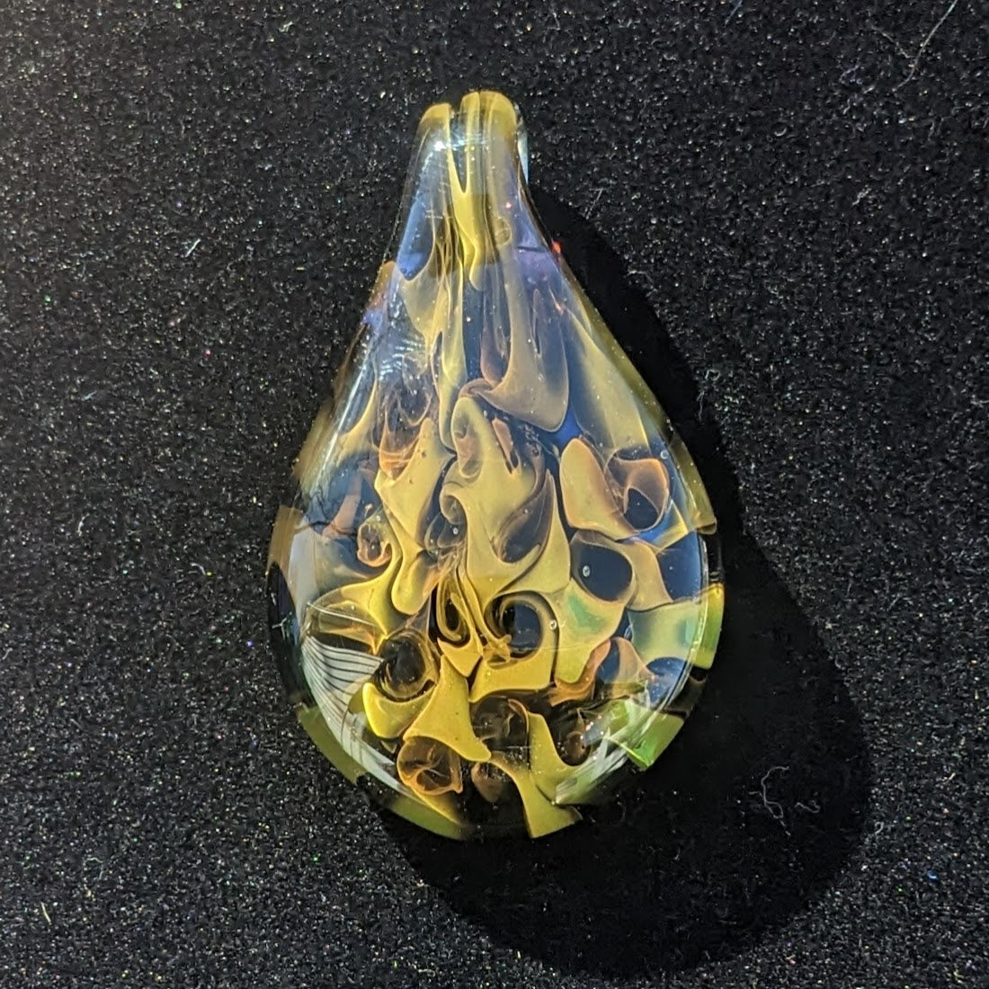 32mm Glass Pez Pendant 24k Gold & .999 Silver fumed