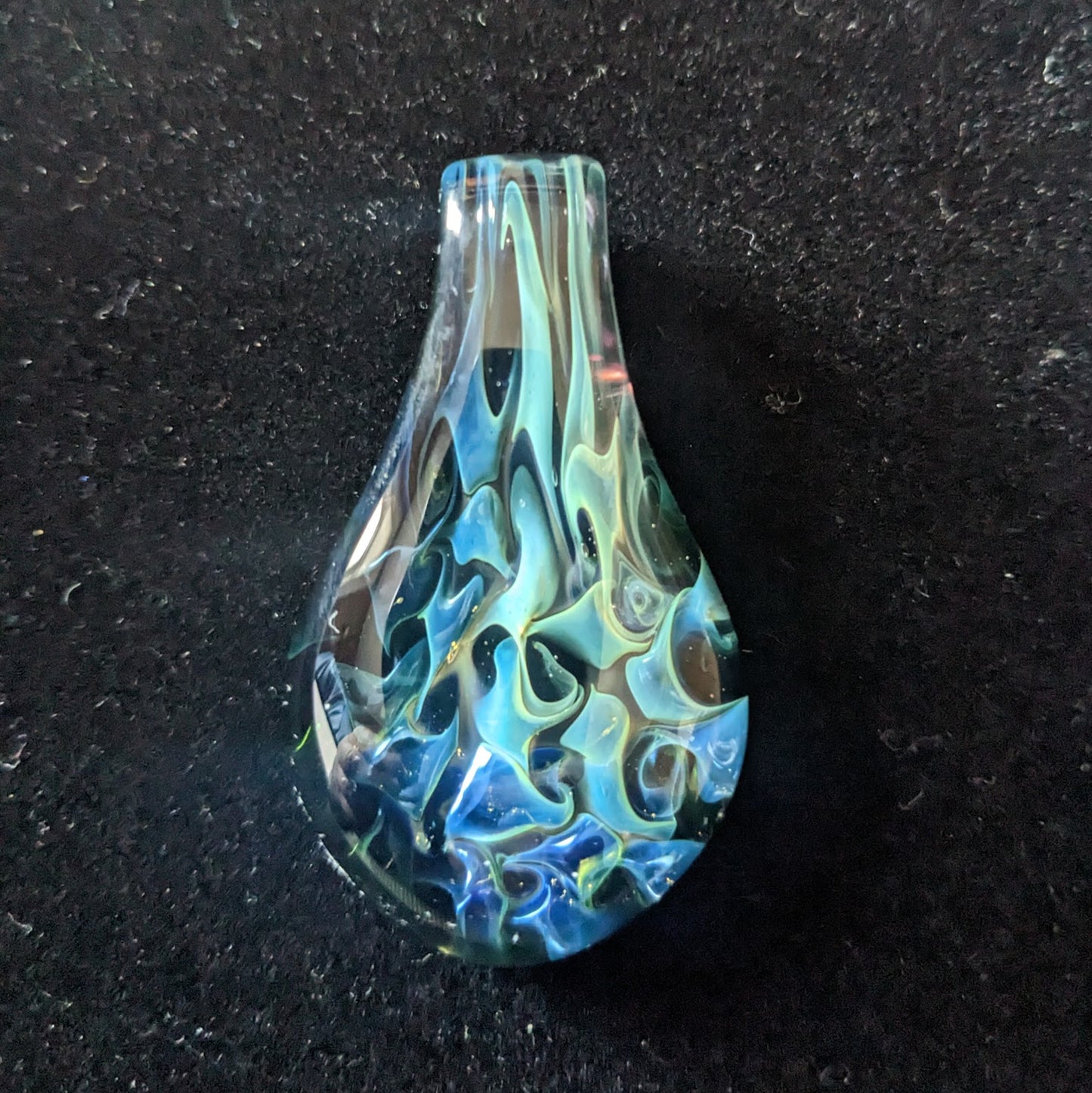 31mm Glass Pez Pendant .999 Silver Fumed
