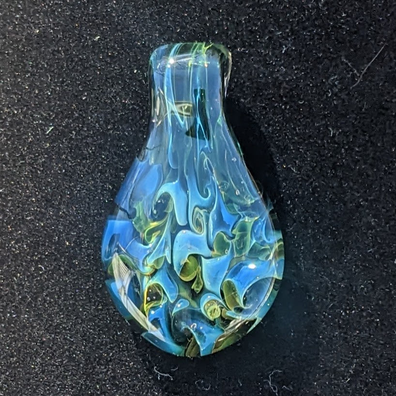31mm Glass Pez Pedant 24k Gold & .999 Silver Fumed