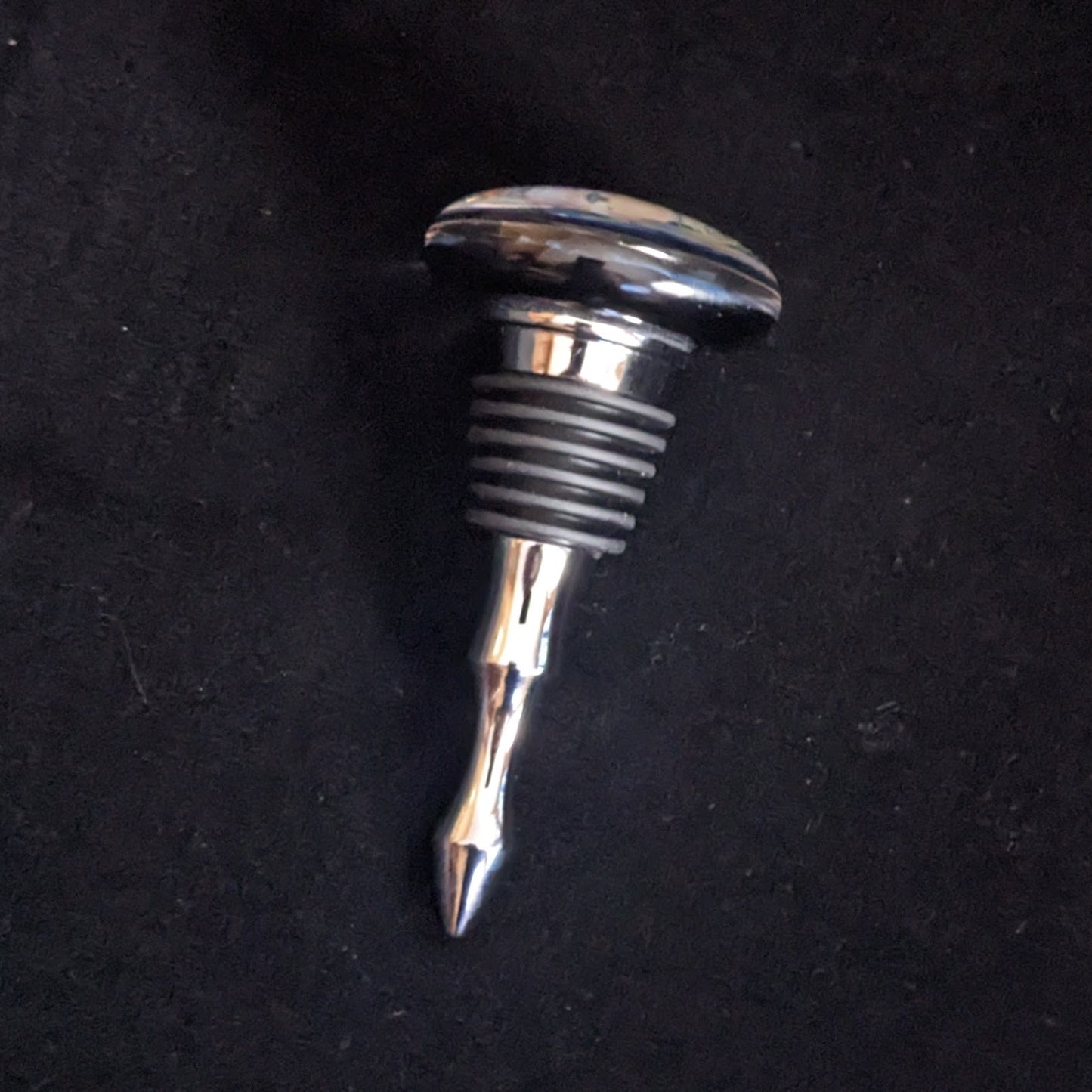 Glass Wine Stopper, Gold & Silver Fumed, 43mm Top