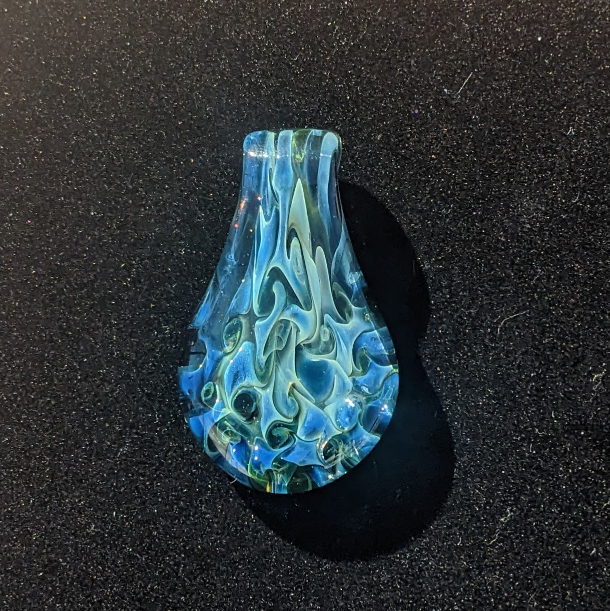 33mm Glass Pez Pendant .999 Silver Fumed