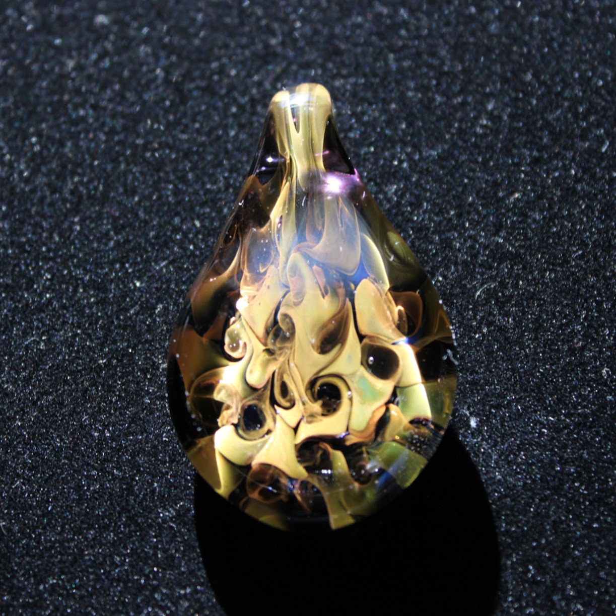 32mm Glass Pez Pendant 24k Gold & .999 Silver fumed