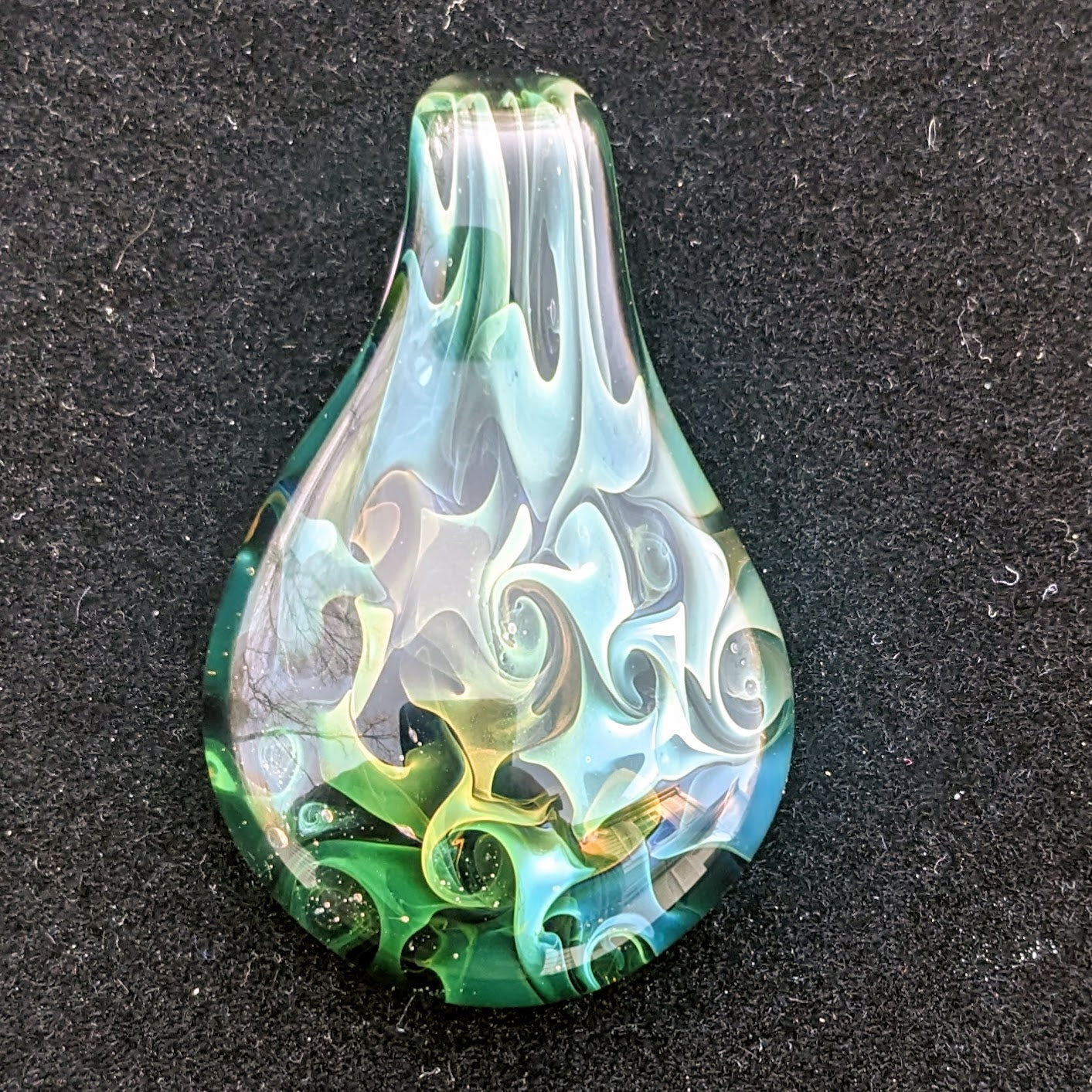32mm Glass Pez Pendant 24k Gold & .999 Silver Fumed