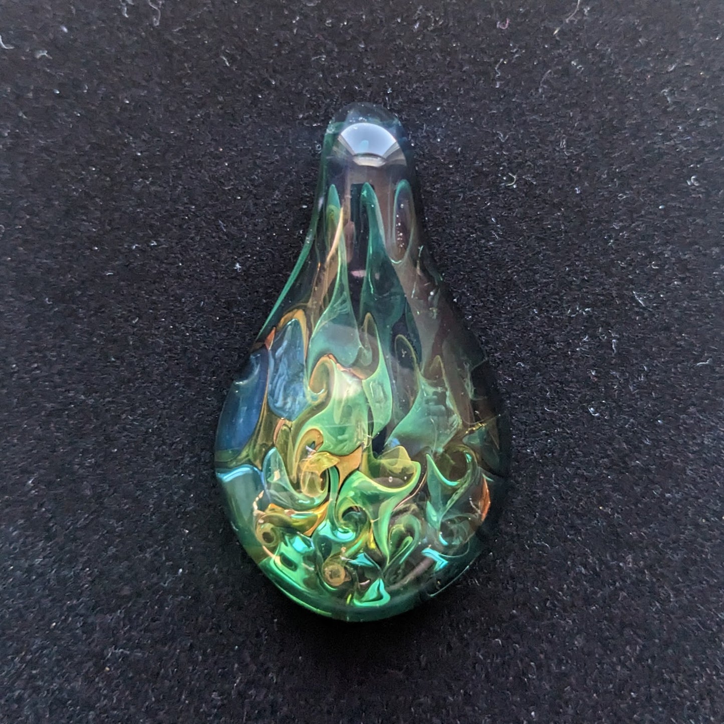 31mm Glass Pez Pendant 24k Gold & .999Silver Fumed