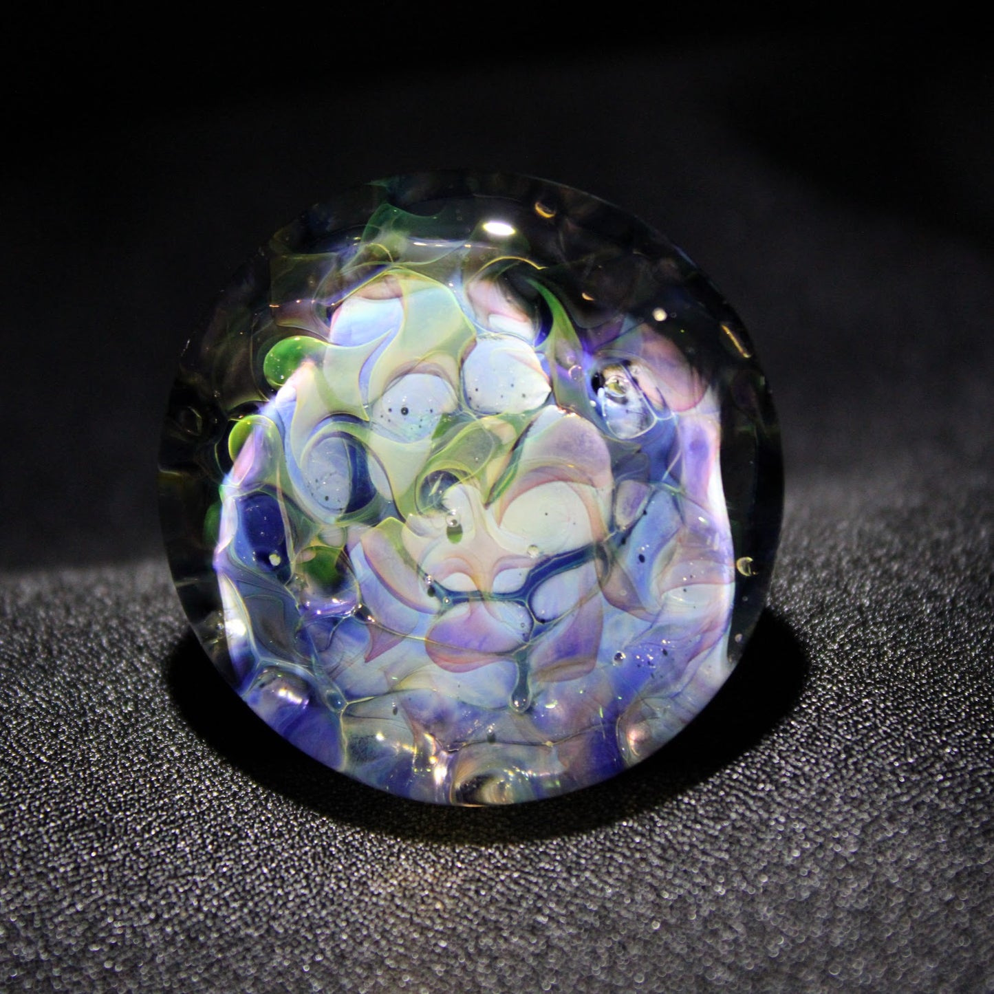 Glass Wine Stopper, Gold & Silver Fumed, 43mm Top