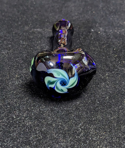 4.25 inch Glass Spoon, Brilliant Blue, Dichroic Alien