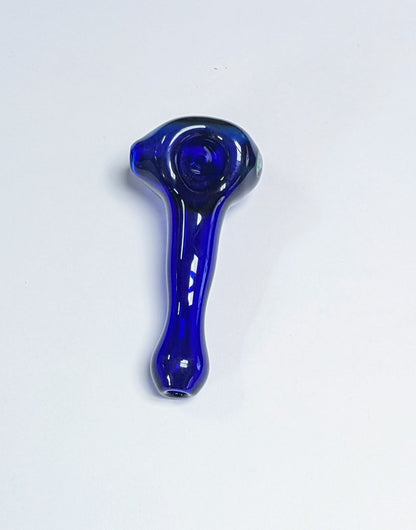 4.25 inch Glass Spoon, Brilliant Blue, Dichroic Alien