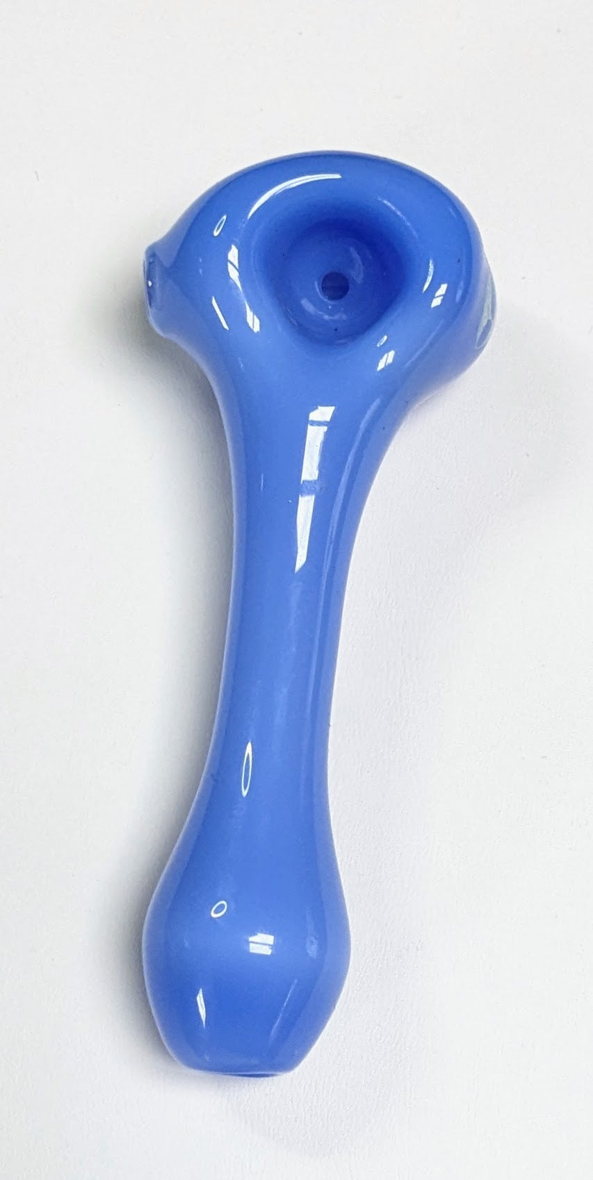 4.75 inch Glass Spoon, Milky Blue, Dichroic Alien