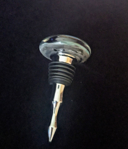 Glass Wine Stopper Silver Fumed, 43mm Top