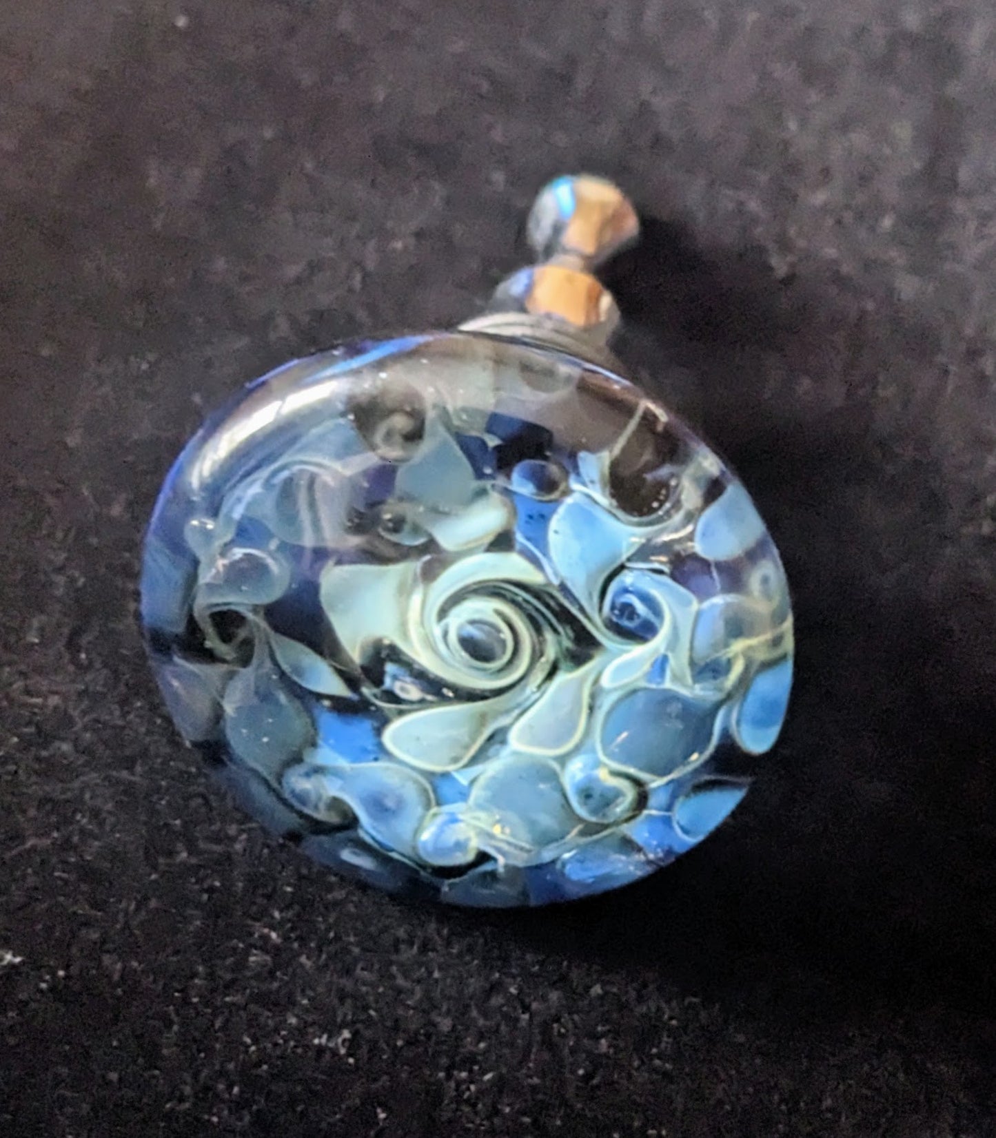 Glass Wine Stopper, Silver Fumed, 43mm Top