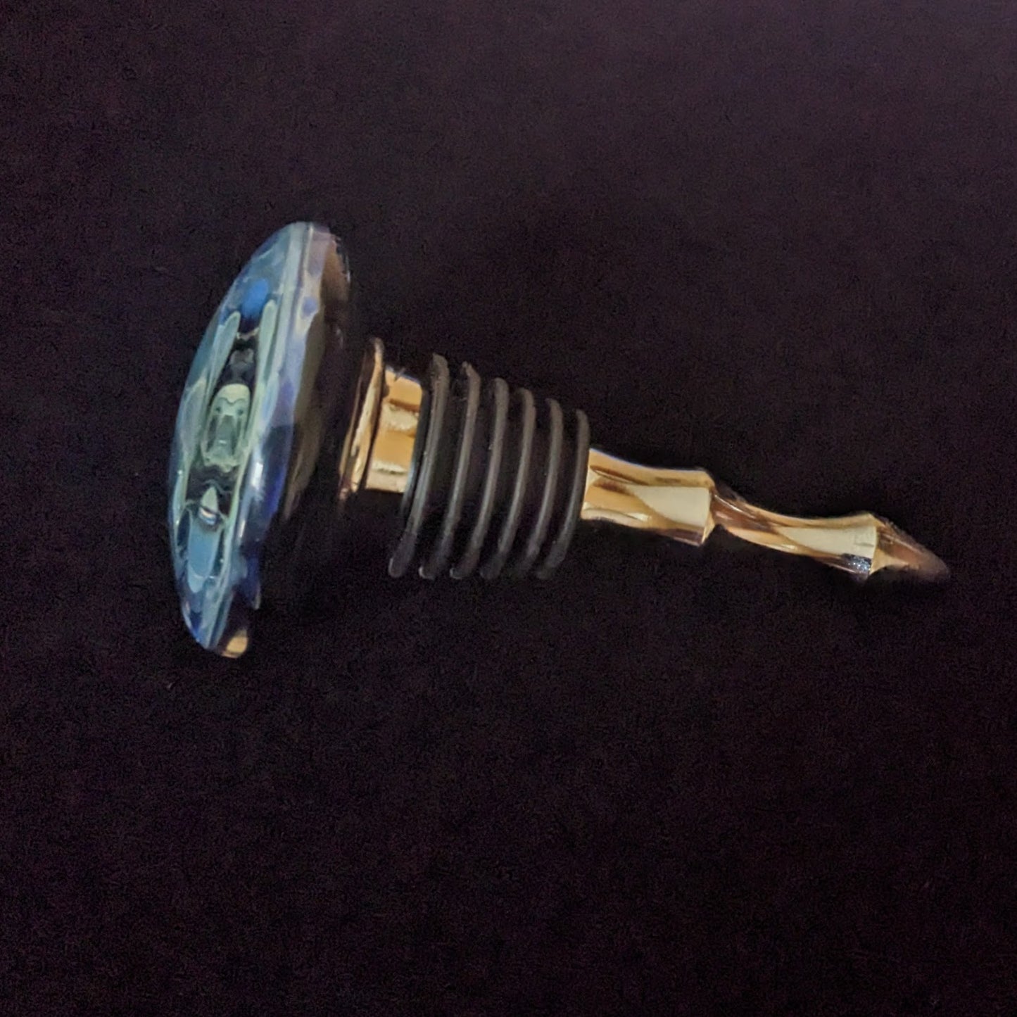 Glass Wine Stopper, Silver Fumed, 43mm Top