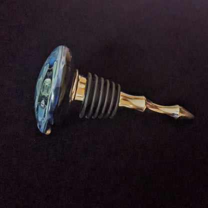Glass Wine Stopper, Silver Fumed, 43mm Top