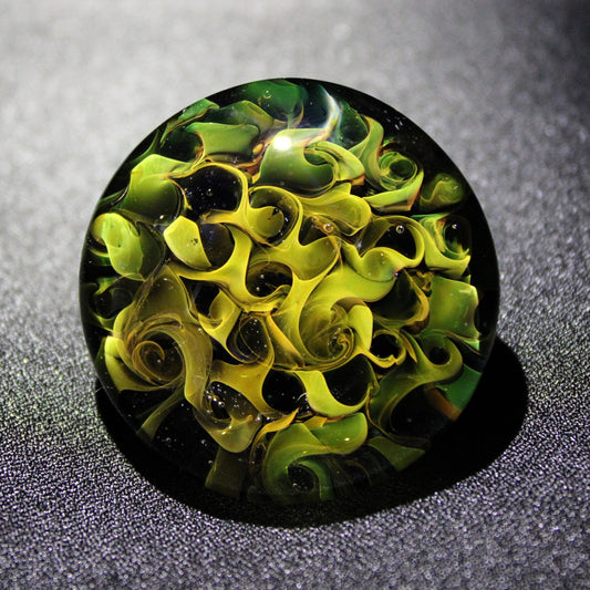 Glass cabinet knob,  Gold & Silver Fumed, 43mm