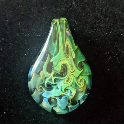 34mm Glass Pez Pendant 24k Gold & .999 Silver Fumed