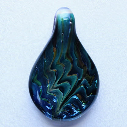 33mm Glass Pez Pendant 24k Gold & .999Silver Fumed