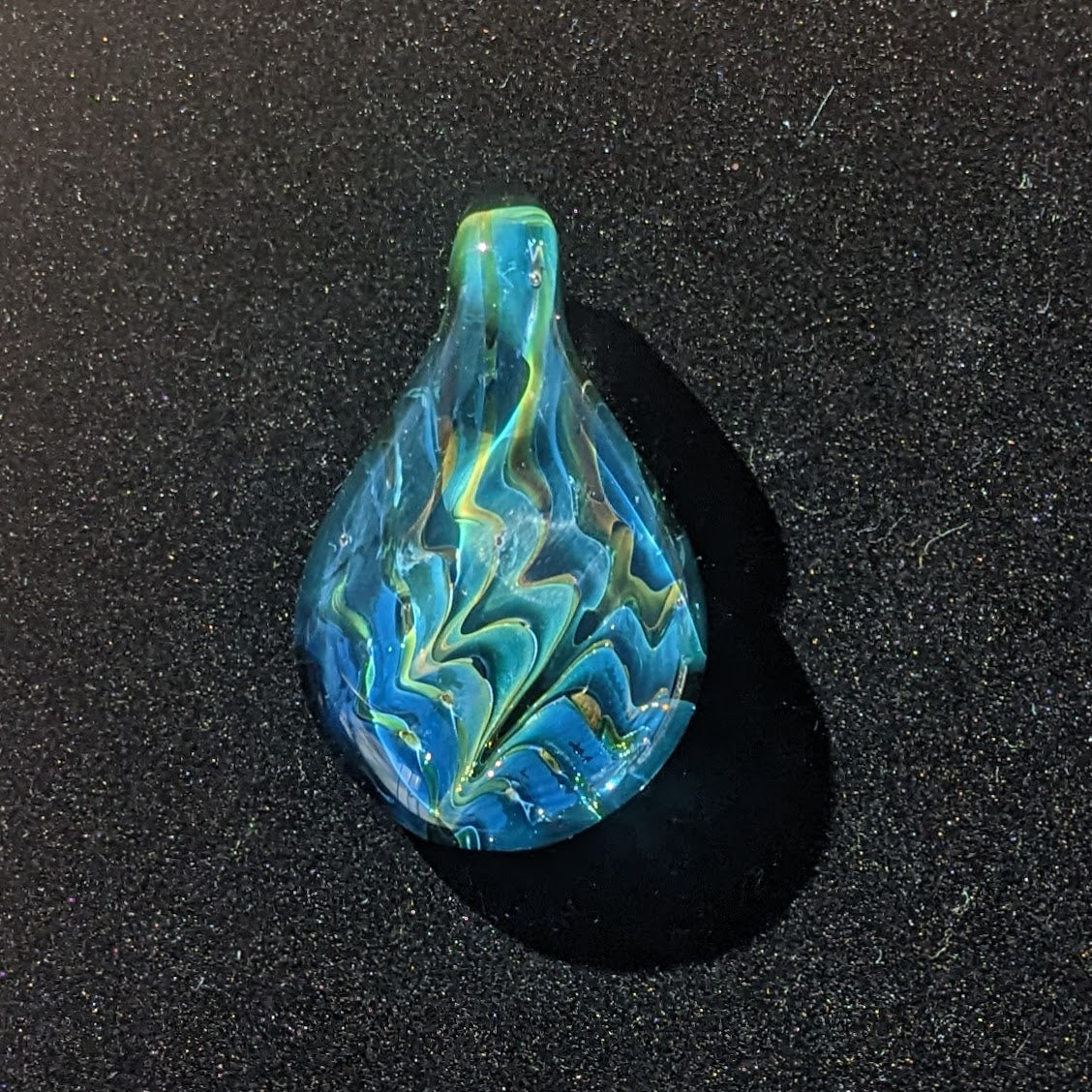 33mm Glass Pez Pendant 24k Gold & .999Silver Fumed