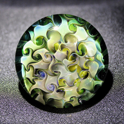 Glass Cabinet Knob, Silver & Gold Fumed, 43mm