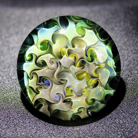Glass Cabinet Knob, Silver & Gold Fumed, 43mm