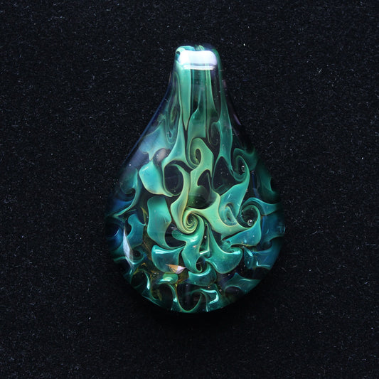 35mm Glass Pez Pendant 24k & .999 Silver Fumed