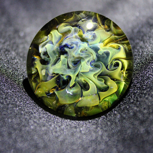 Glass cabinet knob , Silver & Gold Fumed, 38mm