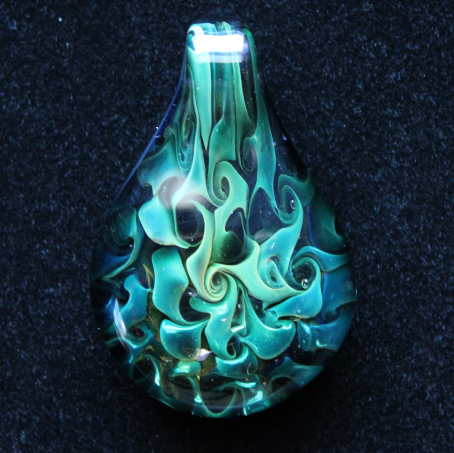35mm Glass Pez Pendant 24k & .999 Silver Fumed